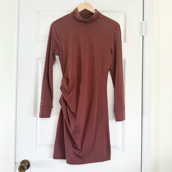 Athleta Dresses & Skirts - Athleta Havana Brown Turtleneck Knit Dress Size Small